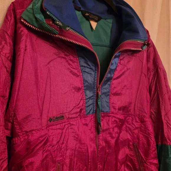 vintage retro columbia sportswear unisex reversible Ski jacket Large 2 In 1 - Picture 3 of 12
